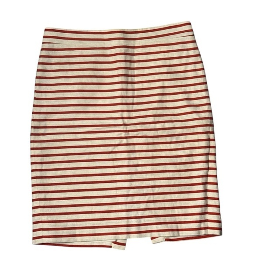J.Crew No2 Pencil Skirt Orange‎ & Cream Size 2
